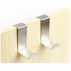 Crochets Arrière De Porte En Acier Inoxydable, Crochets Non Marquants Derrière Les Portes Multifonctionnelles De Cuisine Et De Salle De Bain, Crochets Arrière De Porte Sans Clou 2 Paquets 56Vingt