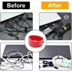 SINCèREETALI 80PCS Attache Cable Réutilisable Serre Cable En Nylon, Reglable Sangles Câbles à Crochet Et Boucle Pour Cordes Et Gestion Des Câbles Attaches De Câble(couleurs Assorties) -Treuil, cric, palan et accessoires Soldes Boutique 65310153 3