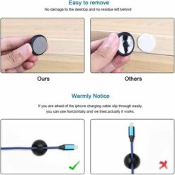 CESIèCLEFOU Clips Câble, Rangements De Câbles Et Serre-câbles, Maintient Et Cache-câbles Pour Fils Electriques, Câbles De Charge, Chargeurs De Téléphones Cellulaires, Câbles Audio（15pcs）Lefou -Treuil, cric, palan et accessoires Soldes Boutique 65597841 3