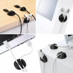 CESIèCLEFOU Clips Câble, Rangements De Câbles Et Serre-câbles, Maintient Et Cache-câbles Pour Fils Electriques, Câbles De Charge, Chargeurs De Téléphones Cellulaires, Câbles Audio（15pcs）Lefou -Treuil, cric, palan et accessoires Soldes Boutique 65597841 4