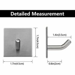 MERéTéET Lot De 4 Crochets Adhésifs Robustes à Coller Sur Le Mur - En Acier Inoxydable Robuste - Pour Cuisine, Salle De Bain, Maison, Porte, Manteau, Serviette, Clé, Peignoir, Argenté -Treuil, cric, palan et accessoires Soldes Boutique 65642025 4