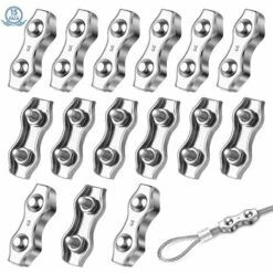 LADACèE 15 Pcs Serre-câbles M3 Pinces à Câble En Acier Inoxydable 304 Clips De Câble Métallique Duplex Pince De Corde De Câble Pour Corde à Linge L'industrie