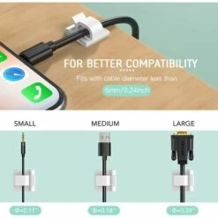 YEURIé Lot De 10 Clips De Câble Adhésifs Pour Voiture, Bureau Et Maison Blanc 7 YEURIé Lot De 10 Clips De Câble Adhésifs Pour Voiture, Bureau Et Maison Blanc -Treuil, cric, palan et accessoires Soldes Boutique 65846057 3