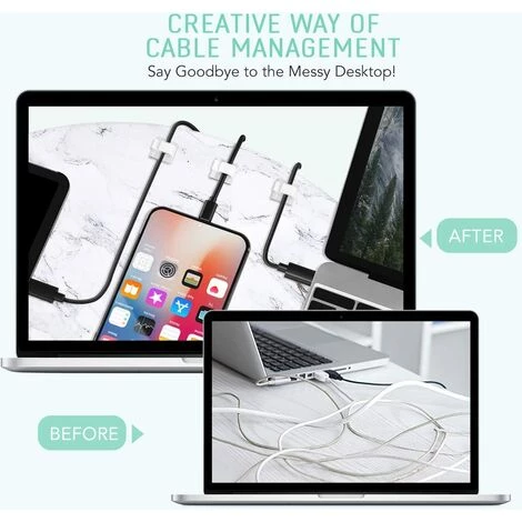 YEURIé Lot De 10 Clips De Câble Adhésifs Pour Voiture, Bureau Et Maison Blanc 4 YEURIé Lot De 10 Clips De Câble Adhésifs Pour Voiture, Bureau Et Maison Blanc – Image 4