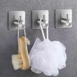 BDD 4 Crochets Adhésifs, Crochets Muraux De Salle De Bain En Acier Inoxydable, Scotchés, Crochets De Salle De Bain Auto-adhésifs -Treuil, cric, palan et accessoires Soldes Boutique 65905359 3