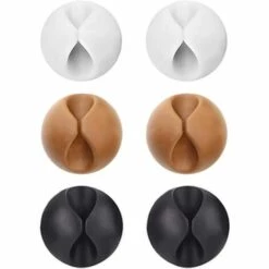 EINEMGELD Lot De 6 Clips Câble Durable, Range-câbles Et Serre-câbles, Self-adhésif, Organiseur Et Rangement De Bureau
