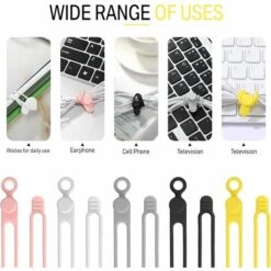 YEURIé 30 Attaches De Câble En Silicone Serre-Câbles Réutilisables Stockage De Câble Réglable Organisateur De Fils De Charge Polyvalent -Treuil, cric, palan et accessoires Soldes Boutique 66084610 4