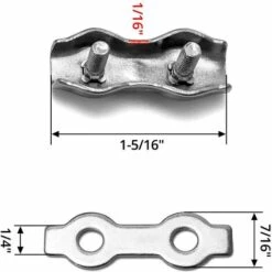 LADACèE Lot De 12 Bornes Doubles Pour Câbles Métalliques M3, Pinces Pour Fils Duplex En Acier Inoxydable 304, Câble à Pince Pour Corde Métallique Duplex, Largement Utilisées Dans L'industrie -Treuil, cric, palan et accessoires Soldes Boutique 66174291 4