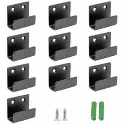 KAEJYIUT Crochets En Acier Inoxydable Pour Le Montage Mural De Carreaux De Céramique, 10 Pièces Support Robuste 20 Vis Pour Accrocher Dans La Salle De Bain Et La Cuisine (noir)