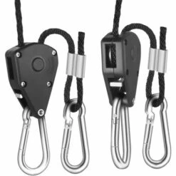 JOORRT 1 Paires Sangle à Cliquet Corde 1/8 Pouces Rope Ratchet Robuste Réglable Pour Lampe à Suspension Growth, Capacité De 70 Kg Par Paire