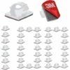 100PCS Clips Câbles Adhésif 3M Durables, Rangement De Cordon Serre-Câbles, Gestion De Câble Support Organiseur De Fils Electriques Réglable Pour Bureau/Maison/TV/Chargeur/Voiture/PC (Blanc),Adélala
