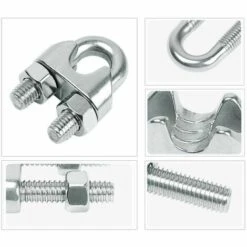 15 Pièces Serre Cable Acier,Serre Cable Inox 304 U Boulon Clip De Câble Métalliques,Pour Câble Métallique En Acier De M3 Mm/M4 Mm/M5 Mm,Corde (Trois Tailles)——Adélala -Treuil, cric, palan et accessoires Soldes Boutique 66380331 4