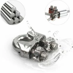 15 Pièces Serre Cable Acier,Serre Cable Inox 304 U Boulon Clip De Câble Métalliques,Pour Câble Métallique En Acier De M3 Mm/M4 Mm/M5 Mm,Corde (Trois Tailles)——Adélala -Treuil, cric, palan et accessoires Soldes Boutique 66380331 5