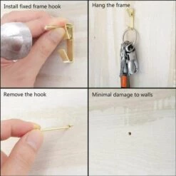 HABIENTôT Oi-FRIS 80 Pièces Crochet Pour Cadre Photo, Inoxydable Crochets De Suspension De Photo Pour Fixation Cadres Photos Miroirs Œuvres D'art -Treuil, cric, palan et accessoires Soldes Boutique 66405451 3