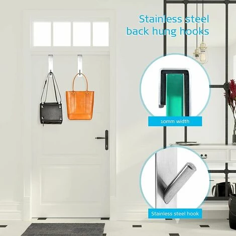 FLETéçA Lot De 2 Crochets De Porte De Douche Extensibles, Crochet à Serviette En Acier Inoxydable Robuste Sans Perçage Sur Le Crochet De Porte Pour Porte De Douche En Verre Sans Cadre De Salle De Bain 5 FLETéçA Lot De 2 Crochets De Porte De Douche Extensibles, Crochet à Serviette En Acier Inoxydable Robuste Sans Perçage Sur Le Crochet De Porte Pour Porte De Douche En Verre Sans Cadre De Salle De Bain – Image 5