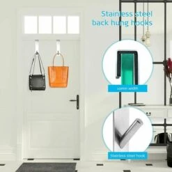 FLETéçA Lot De 4 Crochets De Porte De Douche Extensibles, Crochet à Serviette En Acier Inoxydable Robuste Sans Perçage Sur Le Crochet De Porte Pour Porte De Douche En Verre Sans Cadre De Salle De Bain -Treuil, cric, palan et accessoires Soldes Boutique 66961805 5