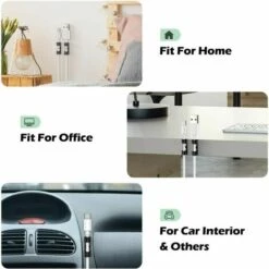 FLETéçA 60 Pièces De Serre-cables, Support De Cable Avec Base Adhésive, Jeu De Serre-cable Pour Bureau, Cordon D'alimentation, Noir 8 FLETéçA 60 Pièces De Serre-cables, Support De Cable Avec Base Adhésive, Jeu De Serre-cable Pour Bureau, Cordon D'alimentation, Noir -Treuil, cric, palan et accessoires Soldes Boutique 66962269 4