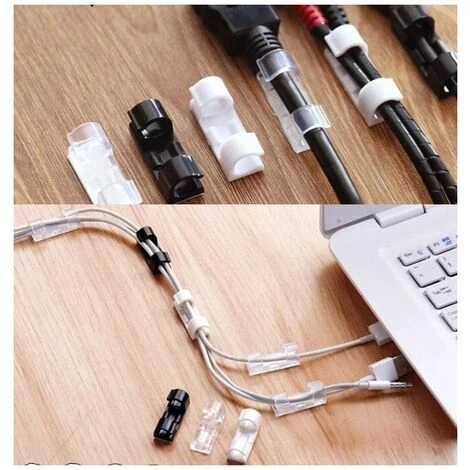 FLETéçA 60 Pièces De Serre-cables, Support De Cable Avec Base Adhésive, Jeu De Serre-cable Pour Bureau, Cordon D'alimentation, Noir 5 FLETéçA 60 Pièces De Serre-cables, Support De Cable Avec Base Adhésive, Jeu De Serre-cable Pour Bureau, Cordon D'alimentation, Noir – Image 5