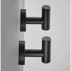 FLETéçA Lot De 2 Crochets Muraux En Acier Inoxydable Brossé（Noir） -Treuil, cric, palan et accessoires Soldes Boutique 66962625 5