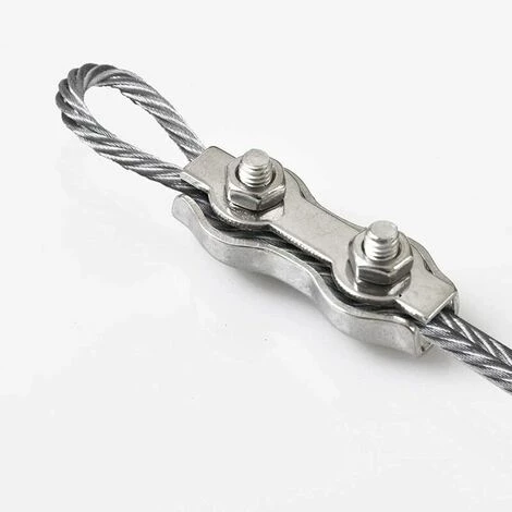 FLETéçA 12 PièCes Duplex Pinces En Acier Inoxydable Double Serre CâBles Inox Connecteur De Corde Pince Serre CâBles Duplex Pince M2 Pince De CâBle Pour CâBles De CâBles MéTalliques De 1.5mm, Argent 2 FLETéçA 12 PièCes Duplex Pinces En Acier Inoxydable Double Serre CâBles Inox Connecteur De Corde Pince Serre CâBles Duplex Pince M2 Pince De CâBle Pour CâBles De CâBles MéTalliques De 1.5mm, Argent – Image 2