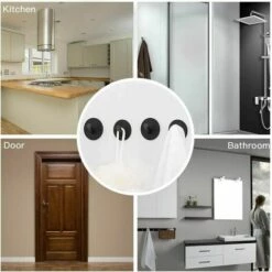 FLETéçA 2 Pièces Crochet Adhésif Crochet Mural Salle De Bains En Acier Inox Crochets Serviettes Pour Bain Cuisine Toilettes Placards Noir Rond 7 FLETéçA 2 Pièces Crochet Adhésif Crochet Mural Salle De Bains En Acier Inox Crochets Serviettes Pour Bain Cuisine Toilettes Placards Noir Rond -Treuil, cric, palan et accessoires Soldes Boutique 66968966 3