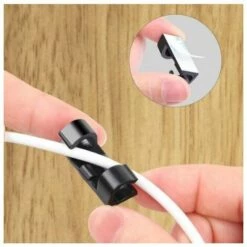FLETéçA 60 Pièces De Serre-cables, Support De Cable Avec Base Adhésive, Jeu De Serre-cables Pour Bureau, Cordon D'alimentation, Transparent -Treuil, cric, palan et accessoires Soldes Boutique 66969158 4