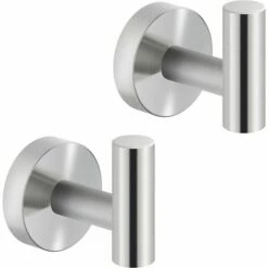 FLETéçA Lot De 2 Crochets Muraux En Acier Inoxydable Brossé