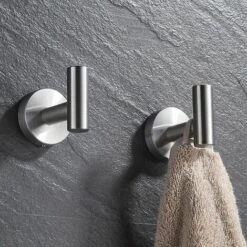 FLETéçA Lot De 2 Crochets Muraux En Acier Inoxydable Brossé -Treuil, cric, palan et accessoires Soldes Boutique 66969237 3