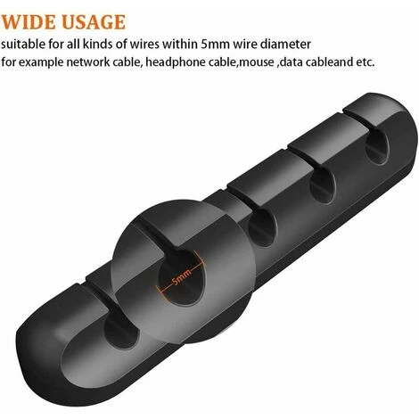 FLETéçA Clips Et Attache-câbles Murales Pinces Pour Câbles Organisateur De Gestion Des Câbles, Crochets Adhésifs, Support De Câble Pour Câbles D'alimentation Et Câbles Pour Accessoires De Charge, Câble De Souris, PC, Bureau Et Maison (5) 2 FLETéçA Clips Et Attache-câbles Murales Pinces Pour Câbles Organisateur De Gestion Des Câbles, Crochets Adhésifs, Support De Câble Pour Câbles D'alimentation Et Câbles Pour Accessoires De Charge, Câble De Souris, PC, Bureau Et Maison (5) – Image 2