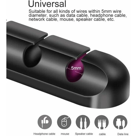 FLETéçA Clips Et Attache-câbles Murales Pinces Pour Câbles Organisateur De Gestion Des Câbles, Crochets Adhésifs, Support De Câble Pour Câbles D'alimentation Et Câbles Pour Accessoires De Charge, Câble De Souris, PC, Bureau Et Maison (5) 3 FLETéçA Clips Et Attache-câbles Murales Pinces Pour Câbles Organisateur De Gestion Des Câbles, Crochets Adhésifs, Support De Câble Pour Câbles D'alimentation Et Câbles Pour Accessoires De Charge, Câble De Souris, PC, Bureau Et Maison (5) – Image 3
