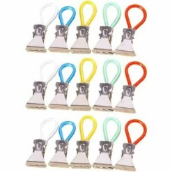 FLETéçA Clips De Torchon, Métal Clips De Cuisine Suspendus, Multicolores Serviette Accrochant Le Crochet Pour Tissu, Soutiens-Gorge, Chaussettes, Gants, Pantalons 46 X 16 X 7 Mm (15pcs)
