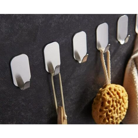 FLETéçA Crochets Adhésif Crochet Mural Acier Inoxydable Porte Serviettes Pour Cuisine Salle De Bain 8 Pièces 4 FLETéçA Crochets Adhésif Crochet Mural Acier Inoxydable Porte Serviettes Pour Cuisine Salle De Bain 8 Pièces – Image 4