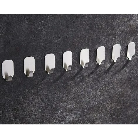 FLETéçA Crochets Adhésif Crochet Mural Acier Inoxydable Porte Serviettes Pour Cuisine Salle De Bain 8 Pièces 5 FLETéçA Crochets Adhésif Crochet Mural Acier Inoxydable Porte Serviettes Pour Cuisine Salle De Bain 8 Pièces – Image 5