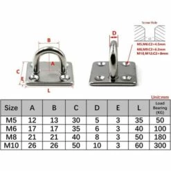 FLETéçA M6 Patère De Fixation Au Plafond Crochet De Fixation Murale En Acier Inoxydable 304 Pour Balançoire De Yoga, Quincaillerie Pour Bateau Paquet De 6 (vis Non Incluses) 9 FLETéçA M6 Patère De Fixation Au Plafond Crochet De Fixation Murale En Acier Inoxydable 304 Pour Balançoire De Yoga, Quincaillerie Pour Bateau Paquet De 6 (vis Non Incluses) -Treuil, cric, palan et accessoires Soldes Boutique 66971137 5