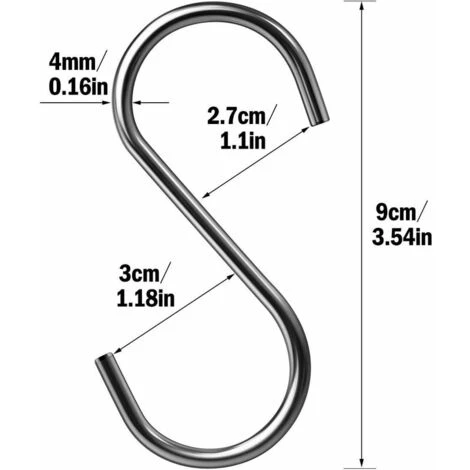 KAEJYIUT 15 Pièces De Crochet Multifonctionnel Suspendu En Forme De S Crochet En Forme De S En Acier Inoxydable 304 Crochet En Forme De S Pour Cuisine De Bureau 2 KAEJYIUT 15 Pièces De Crochet Multifonctionnel Suspendu En Forme De S Crochet En Forme De S En Acier Inoxydable 304 Crochet En Forme De S Pour Cuisine De Bureau – Image 2