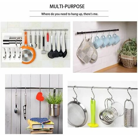 KAEJYIUT 15 Pièces De Crochet Multifonctionnel Suspendu En Forme De S Crochet En Forme De S En Acier Inoxydable 304 Crochet En Forme De S Pour Cuisine De Bureau 5 KAEJYIUT 15 Pièces De Crochet Multifonctionnel Suspendu En Forme De S Crochet En Forme De S En Acier Inoxydable 304 Crochet En Forme De S Pour Cuisine De Bureau – Image 5