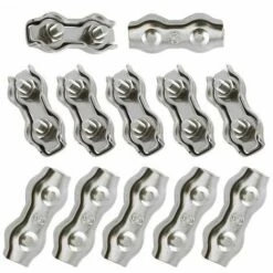 YIENJAOY Serre-câble , AGILITY Serre Cable Acier 3mm 12 Pièces Serre Câbles Duplex Pince De Câble Acier Inoxydable 304 D'agrafe De Câble,Câble Poignées Pour 2mm Câble Métalliques Pince À Câble Corde à Linge -Treuil, cric, palan et accessoires Soldes Boutique 67145206 3