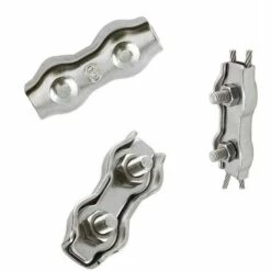 YIENJAOY Serre-câble , AGILITY Serre Cable Acier 3mm 12 Pièces Serre Câbles Duplex Pince De Câble Acier Inoxydable 304 D'agrafe De Câble,Câble Poignées Pour 2mm Câble Métalliques Pince À Câble Corde à Linge -Treuil, cric, palan et accessoires Soldes Boutique 67145206 5