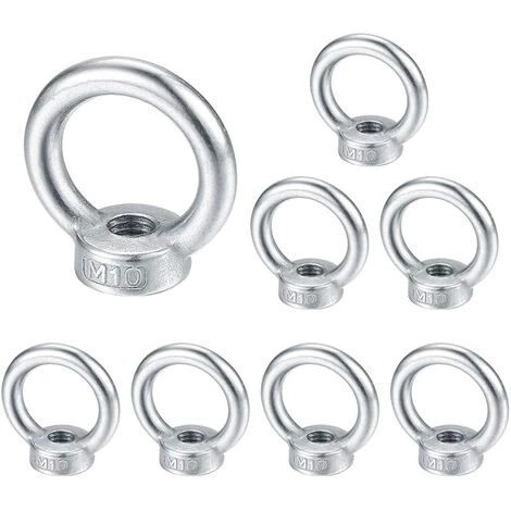 GGNRALNY M10 écrou à Oeil, Anneau De Levage Boulon à œil, Acier Inoxydable 304 écrou De Bague, Piton à Visser Ecrous - 8 Pcs 1 GGNRALNY M10 écrou à Oeil, Anneau De Levage Boulon à œil, Acier Inoxydable 304 écrou De Bague, Piton à Visser Ecrous - 8 Pcs
