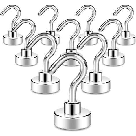 ZOLGINAH Lot De 10 Crochets Magnétiques, 10 Kg + Aimant Puissant Avec Crochet Pour Réfrigérateur, Crochet De Croisière Robuste Pour Plafond, Crochet Magnétique 1 ZOLGINAH Lot De 10 Crochets Magnétiques, 10 Kg + Aimant Puissant Avec Crochet Pour Réfrigérateur, Crochet De Croisière Robuste Pour Plafond, Crochet Magnétique