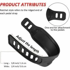 TANèTUE 2 Paires De Sangles De Pédale De Vélo D'exercice Sangles De Pédale Universelles De 1,7 X 12 Pouces Pour Vélo D'exercice à La Maison Ou Au Gymnase -Treuil, cric, palan et accessoires Soldes Boutique 67425734 3