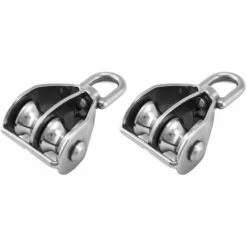 MèREÉTERNEL M15 Bloc De Poulie Double En Acier Inoxydable 304, Pivotant Double Poulie De Levage, Pack Of 2 Ternel