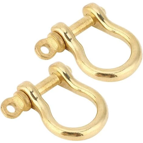 ENLENK 2 Ensemble Manille D'ancre En Laiton Pur Type U Porte-clés Porte-clés Crochet Boucle De Connexion Dorée Manille 10mm Manille U 3 ENLENK 2 Ensemble Manille D'ancre En Laiton Pur Type U Porte-clés Porte-clés Crochet Boucle De Connexion Dorée Manille 10mm Manille U – Image 3