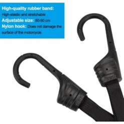 LADACèE Tendeur Vélo En Nylon Sangle De Bagages Avec Crochet Sangle Tendeur Élastique Rétractable Élastique Casque Sangle 60-90cm Lock Tendeur Plat Sangle Accessoire Pour Moto Vélo Bagage(Noir) -Treuil, cric, palan et accessoires Soldes Boutique 67860819 3