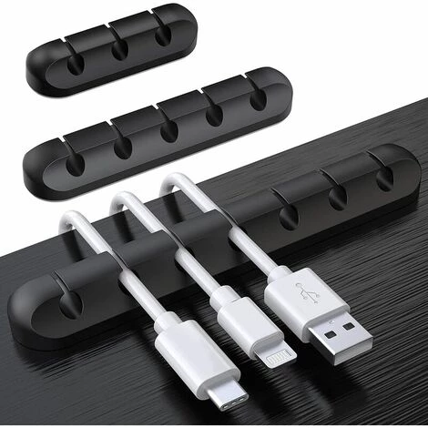 LLOVE Clips Câble Organisateur Bureau, Lot De 3 Support De Câble, Organisateur De Cordon, Gestion Des Cables, Câble Rangement Pour USB Câbles De Chargeur/Souris/Écouteur/PC 1 LLOVE Clips Câble Organisateur Bureau, Lot De 3 Support De Câble, Organisateur De Cordon, Gestion Des Cables, Câble Rangement Pour USB Câbles De Chargeur/Souris/Écouteur/PC