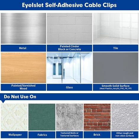 ABCRITAL Clips De Câble Auto-adhésifs Organisateur Drop Wire Holder Cord Management -White 3 ABCRITAL Clips De Câble Auto-adhésifs Organisateur Drop Wire Holder Cord Management -White – Image 3