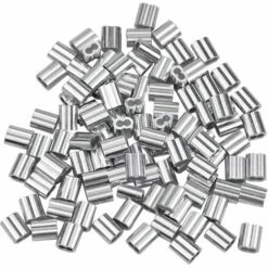 LADACèE 100 Pcs Manchons En Aluminium, Ferrules En Aluminium De Câble Métallique, Clip à Sertir En Aluminium Avec Double Embouts Pour Câbles Métalliques, Aircraft Câble, Argenté (1,5 Mm / 0,06 Pouce)