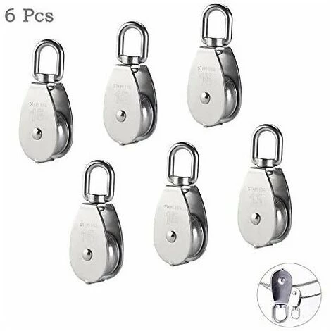 ENLENK 15MM Seul Poulies Bloc Rouleau, M15 Poulie Simple En Acier Inoxydable 304, Grue Pivot Crochet Lisse Fil Corde Câble Chargement 77lbs/35Kg (6 Pièces) 1 ENLENK 15MM Seul Poulies Bloc Rouleau, M15 Poulie Simple En Acier Inoxydable 304, Grue Pivot Crochet Lisse Fil Corde Câble Chargement 77lbs/35Kg (6 Pièces)
