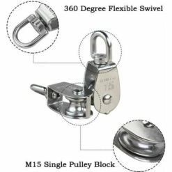 ENLENK 15MM Seul Poulies Bloc Rouleau, M15 Poulie Simple En Acier Inoxydable 304, Grue Pivot Crochet Lisse Fil Corde Câble Chargement 77lbs/35Kg (6 Pièces) 8 ENLENK 15MM Seul Poulies Bloc Rouleau, M15 Poulie Simple En Acier Inoxydable 304, Grue Pivot Crochet Lisse Fil Corde Câble Chargement 77lbs/35Kg (6 Pièces) -Treuil, cric, palan et accessoires Soldes Boutique 68011658 4