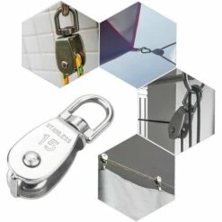 ENLENK 15MM Seul Poulies Bloc Rouleau, M15 Poulie Simple En Acier Inoxydable 304, Grue Pivot Crochet Lisse Fil Corde Câble Chargement 77lbs/35Kg (6 Pièces) 9 ENLENK 15MM Seul Poulies Bloc Rouleau, M15 Poulie Simple En Acier Inoxydable 304, Grue Pivot Crochet Lisse Fil Corde Câble Chargement 77lbs/35Kg (6 Pièces) -Treuil, cric, palan et accessoires Soldes Boutique 68011658 5